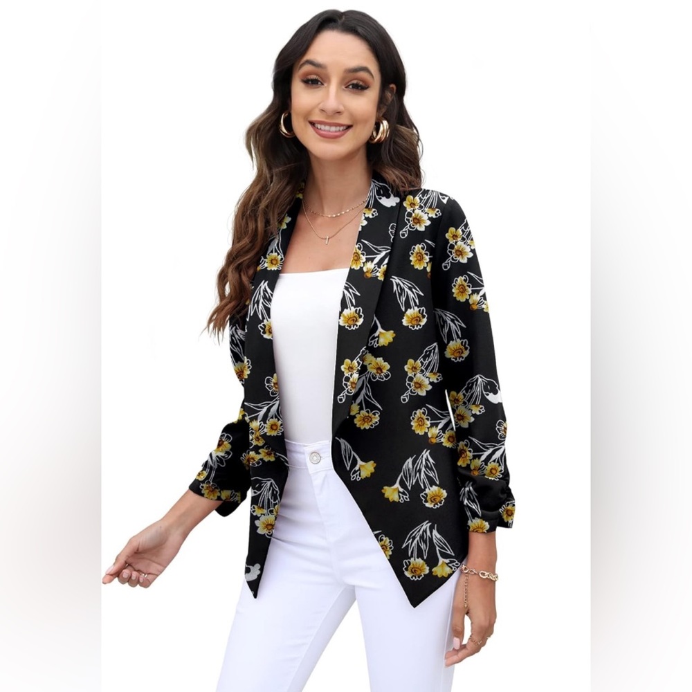 Floral Black Cardigan